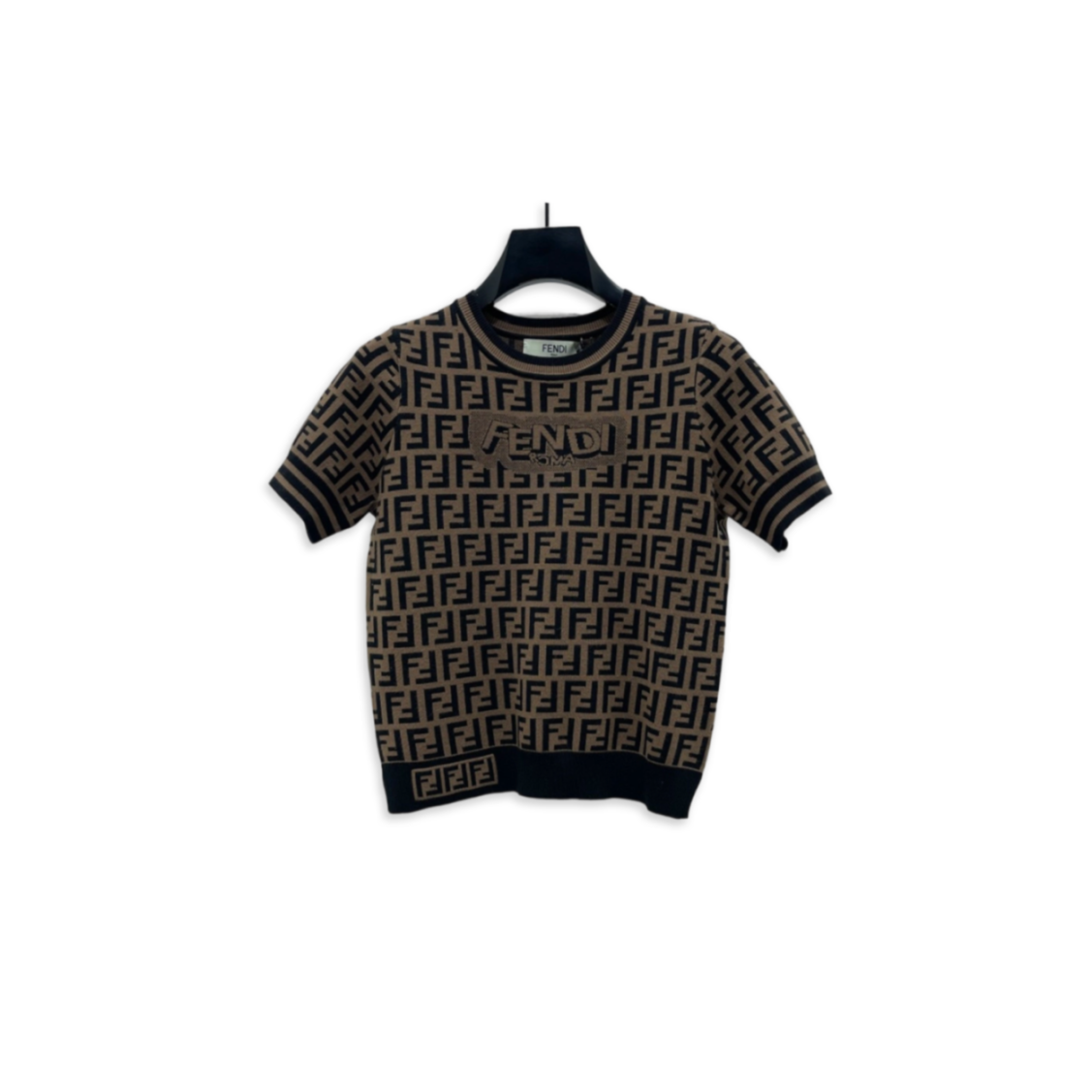 F**di letter jacquard knit short sleeve